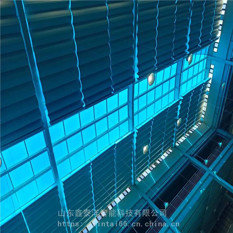 学校室内外天棚帘 天幕帘 商场 酒店玻璃顶电动遮阳帘 鑫泰洋源头工厂