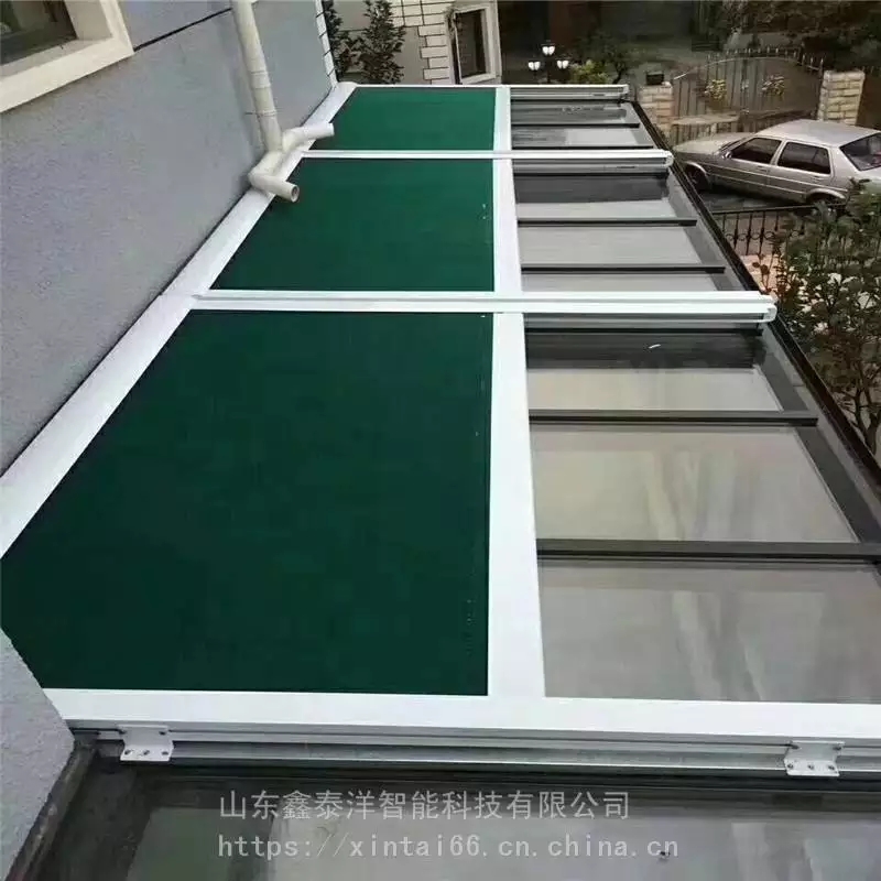 商场采光顶遮阳棚 定做户外电动天幕棚 阳光房室外遮阳帘厂家