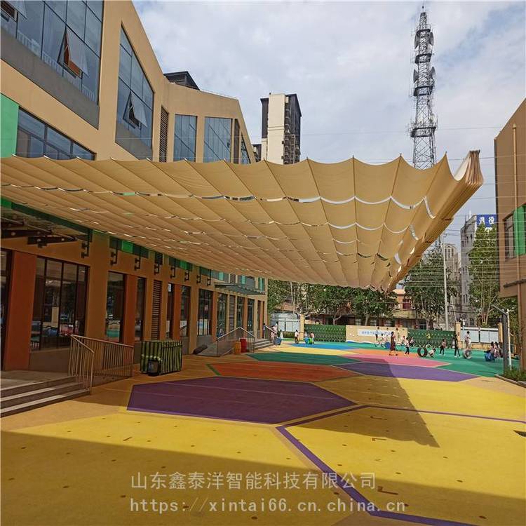 定做 安装学校 幼儿园智能遮阳帘 遮阳棚 幼儿 园操场电动遮阳 帘厂家
