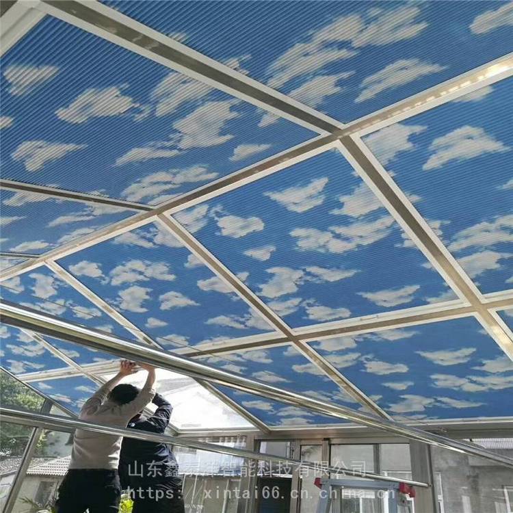 蜂巢帘 电动智能遮阳帘 阳光房 楼顶天窗蜂巢天棚帘 颜色多样