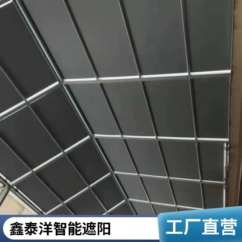 采光顶阳光房电动遮阳帘 天棚帘 智能遥控遮光窗帘定做厂家鑫泰洋