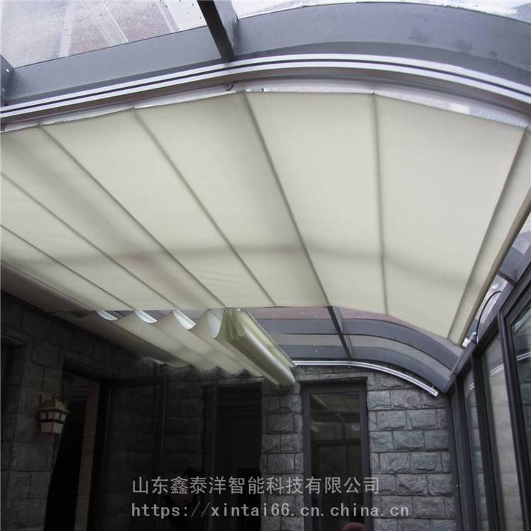 现代时尚电动智能天棚帘 阳光房防晒帘 采光顶室内外遮阳厂家