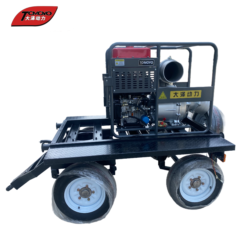 工地 带拖车 移动防汛 TO80ETZ 双缸15KW动力8寸柴油水泵 电动200口径