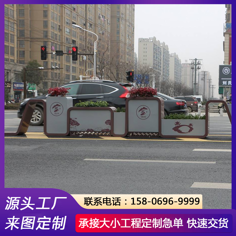 道路护栏花槽 不锈钢花箱批发 源头工厂支持定制