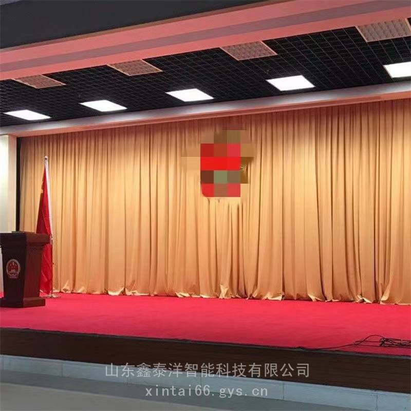 舞台幕布 礼堂宴会厅 阻燃幕布 定做电动开合幕厂家