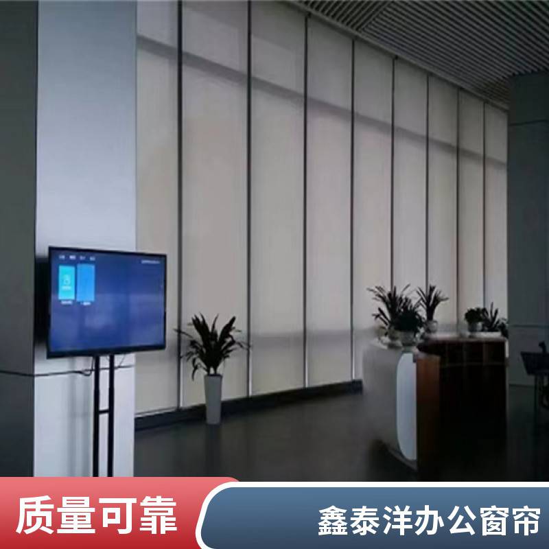体育馆 网球馆电动遥控卷帘 遮光布艺窗帘定制厂家