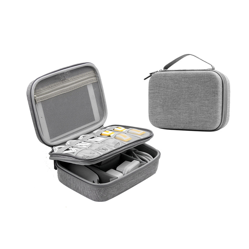 数码收纳包便携数据线收纳盒纯色充电器电源线硬盘保护套耳机盒