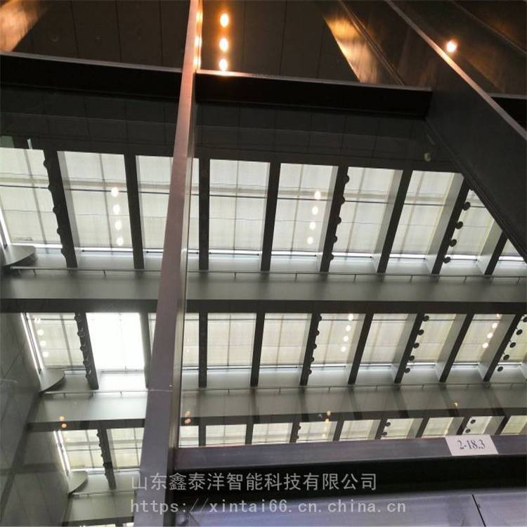 采光顶遮阳帘 商场室内外电动折叠天棚帘 户外遮阳天幕棚