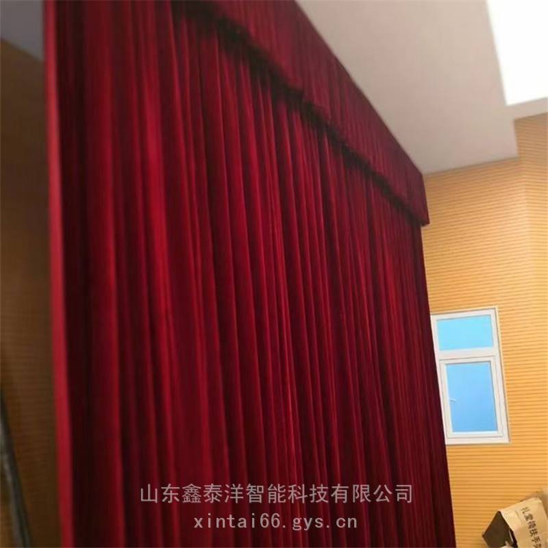 电动舞台幕布厂家 会议室背景幕布 学校多功能厅阻燃幕布