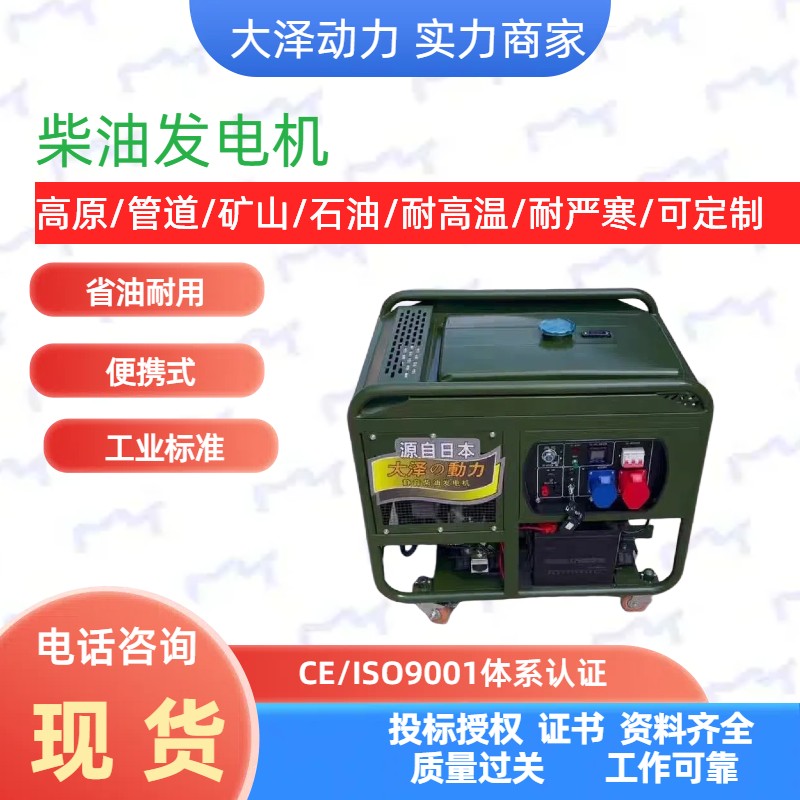 高原小型10KW柴油发电机 大泽动力 TO14000ET-Z 电动 25L 遥控启动