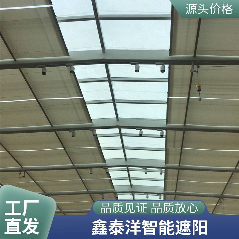 室内卷轴式遮阳帘 大型商场 车站 体育馆电动智能遮阳天蓬帘 可定制