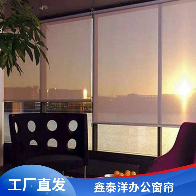 办公室防晒透景遮光窗帘 电动 手动卷帘 喷绘窗帘 可以按需定制