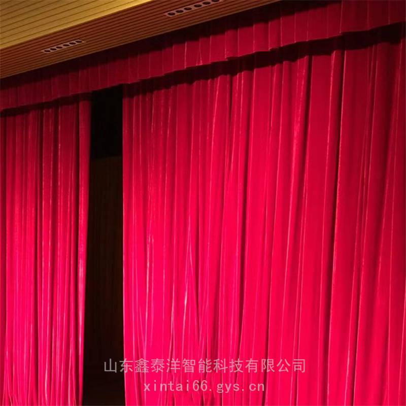 定制院校电动舞台幕布 会议大厅礼堂 阻燃舞台大幕 背景幕