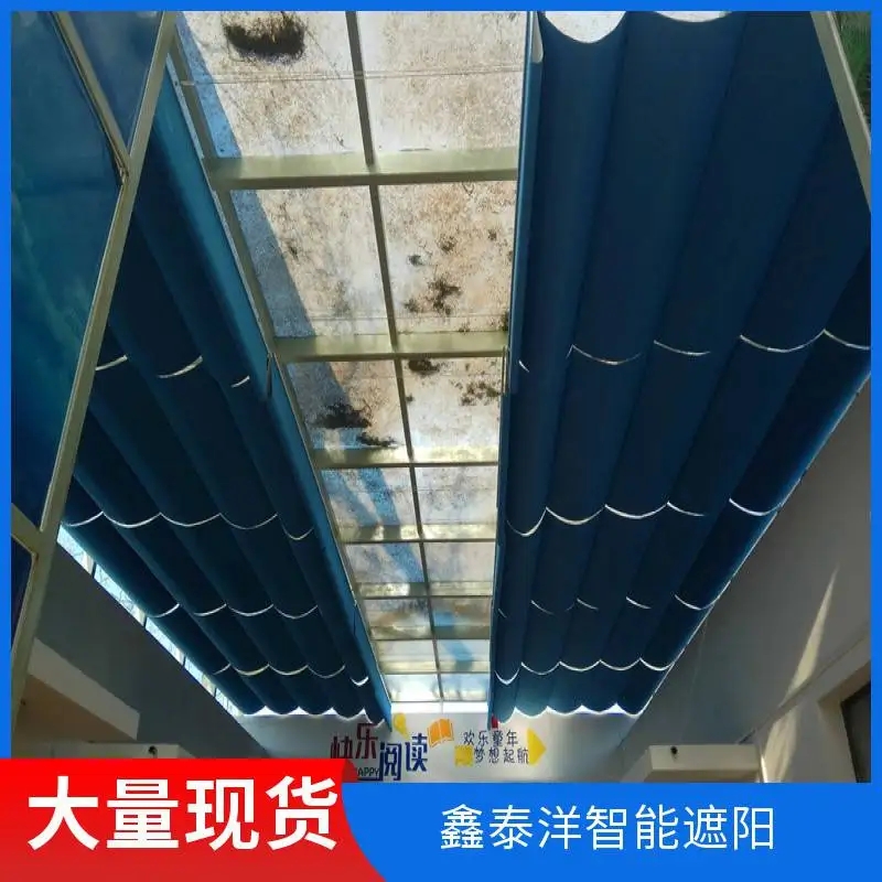 安装 学校操场天棚帘 幼儿园采光顶电动遮阳帘 防紫外线 定制安装