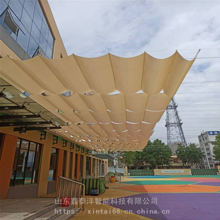 幼儿园户外电动天棚帘 室外遮阳棚 遮阳帘设计 定做 安装 厂家 鑫泰洋