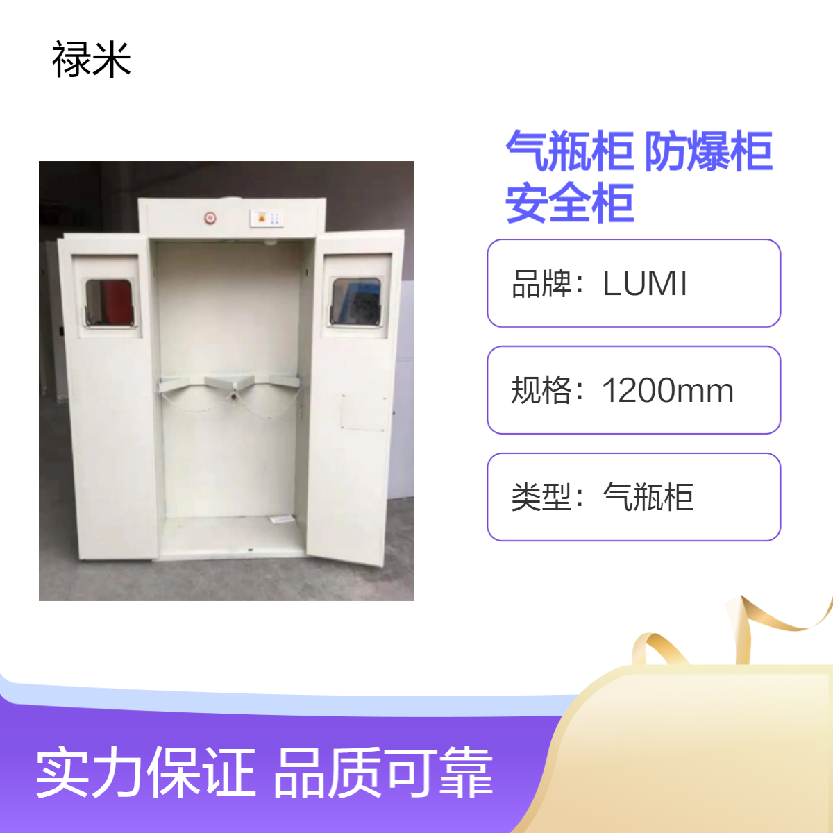 LUMI 全钢气瓶柜单瓶双瓶危化品防爆柜 工业化学品安全柜