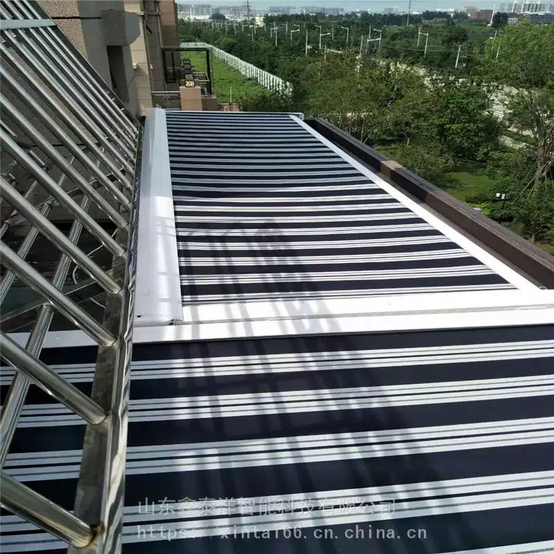 室外遮阳天幕 采光顶户外遮阳篷 阳光房电动遮阳帘厂家