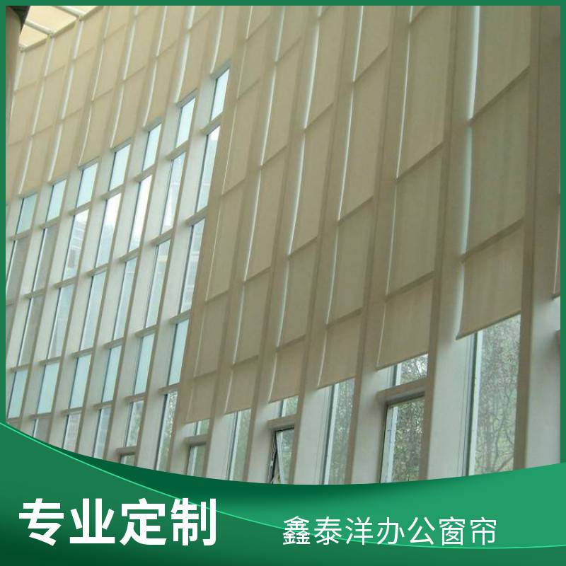 学校电动窗帘 办公楼遮阳卷帘 会议室阳光面料遮阳帘