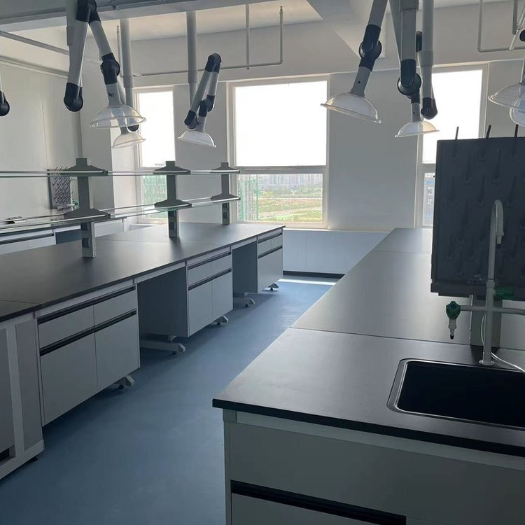 禄米 耐酸碱钢木实验台实验家具 实芯理化板台面