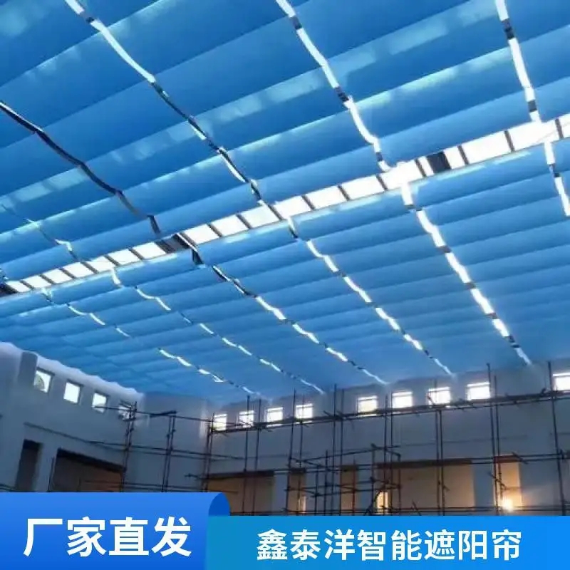 天棚帘 遮阳帘 玻璃采光顶 阳光房顶电动遮阳蓬 鑫泰洋遮阳厂家