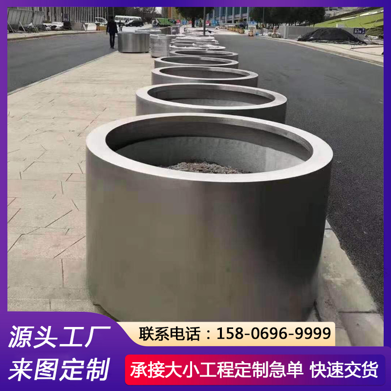 马路花箱 市政景观绿植隔断 道路艺术花槽 印花LOGO