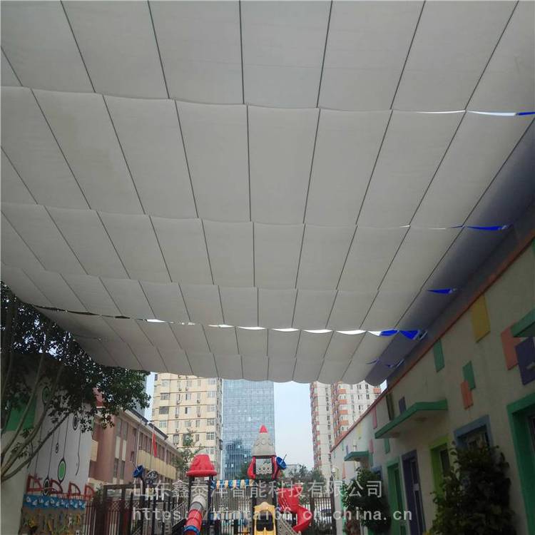 幼儿园遮阳帘 遮阳网 室外操场电动遮阳棚 天幕蓬 智能开启