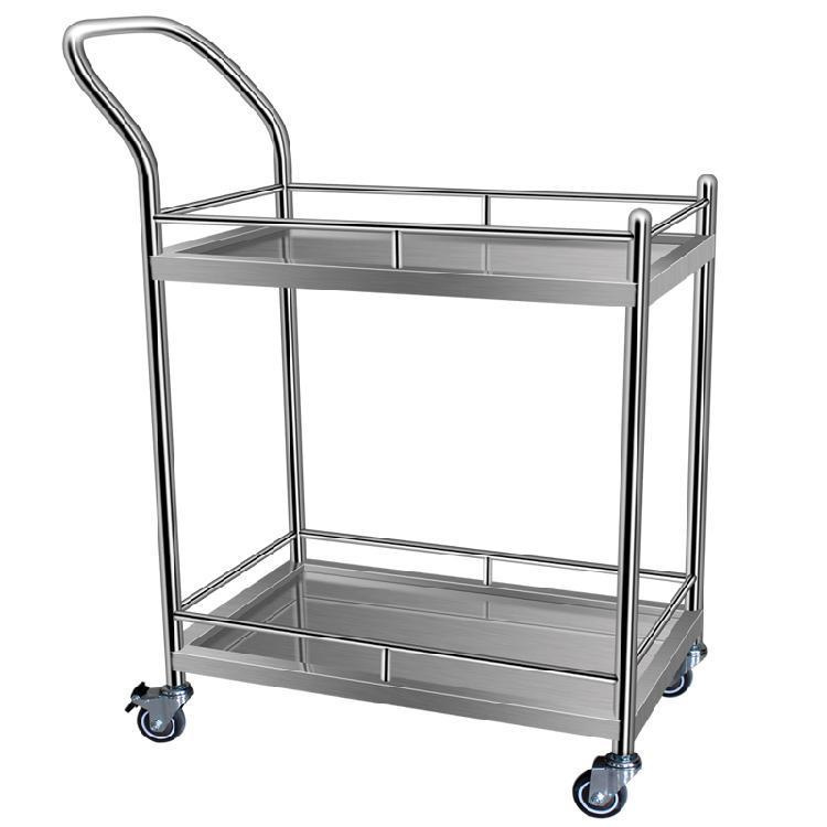 LUMI 304不锈钢多功能护士站双层器械车小推车