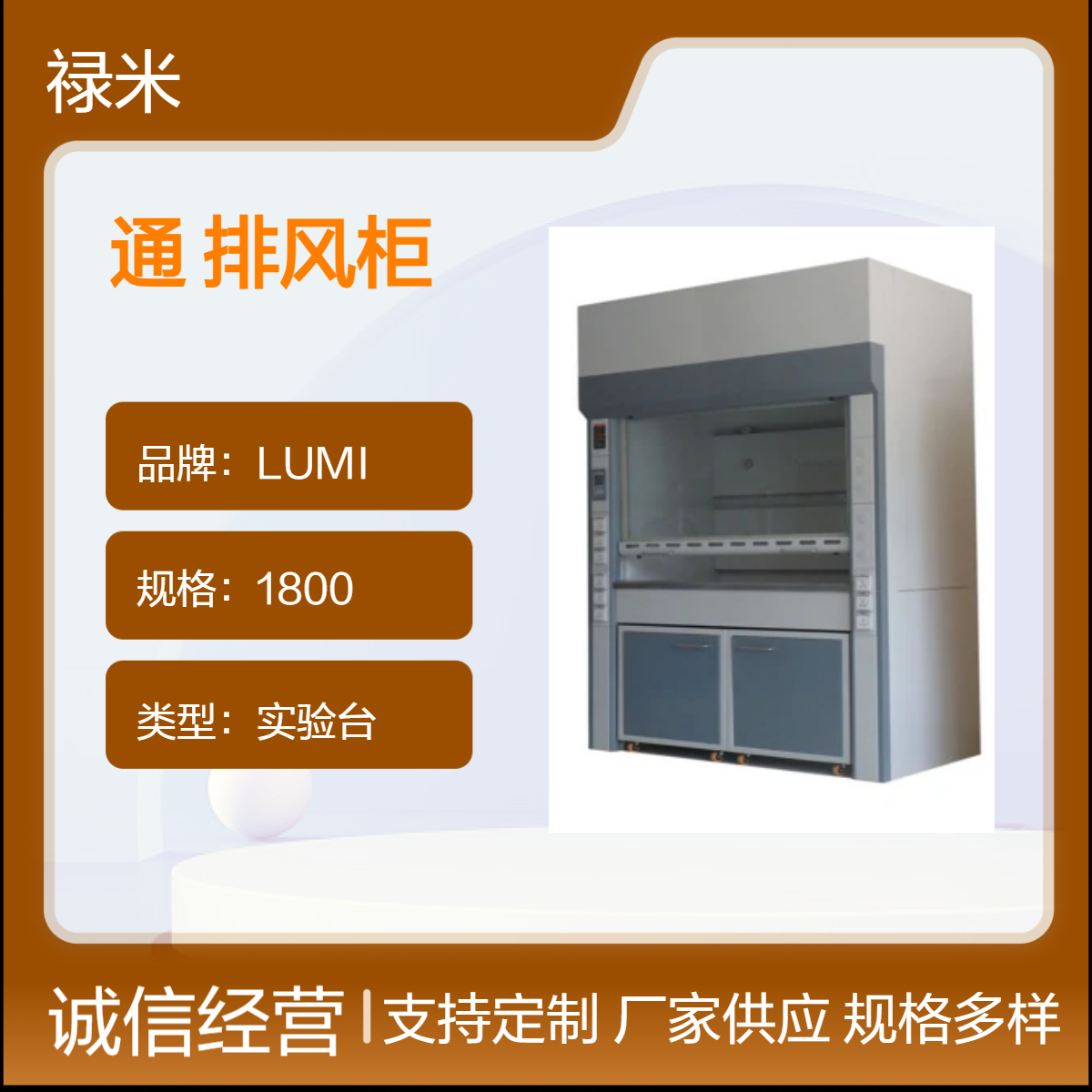 LUMI 全钢通风橱防腐排风柜 材质可靠耐酸碱性能优异
