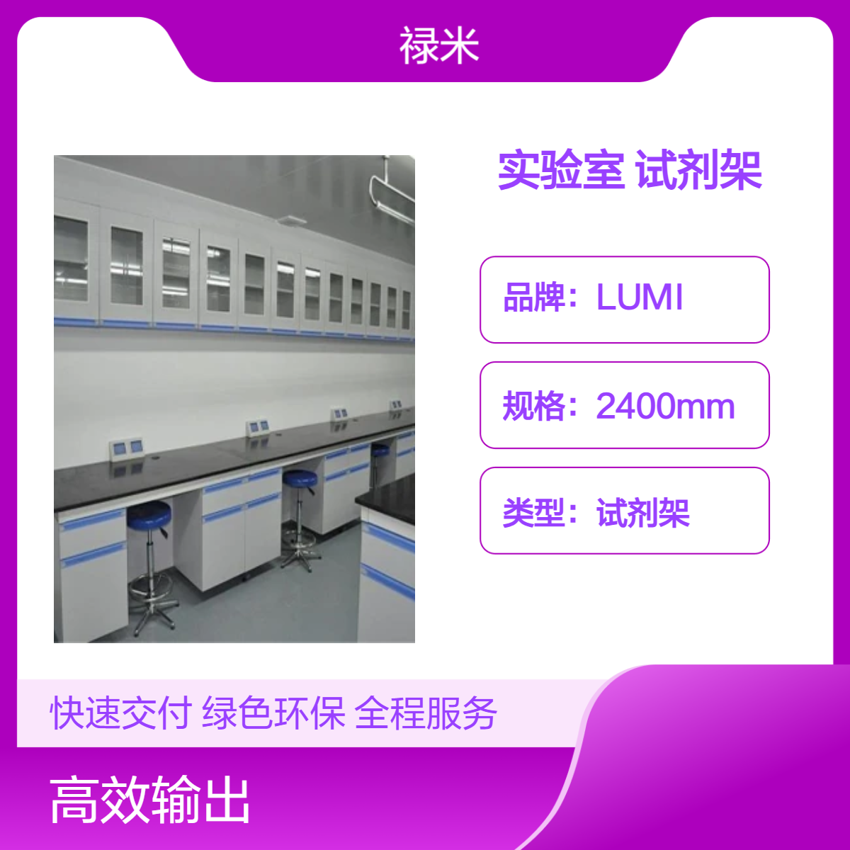 LUMI 洁净无菌实验室工程装修 前处理试剂架配套定制